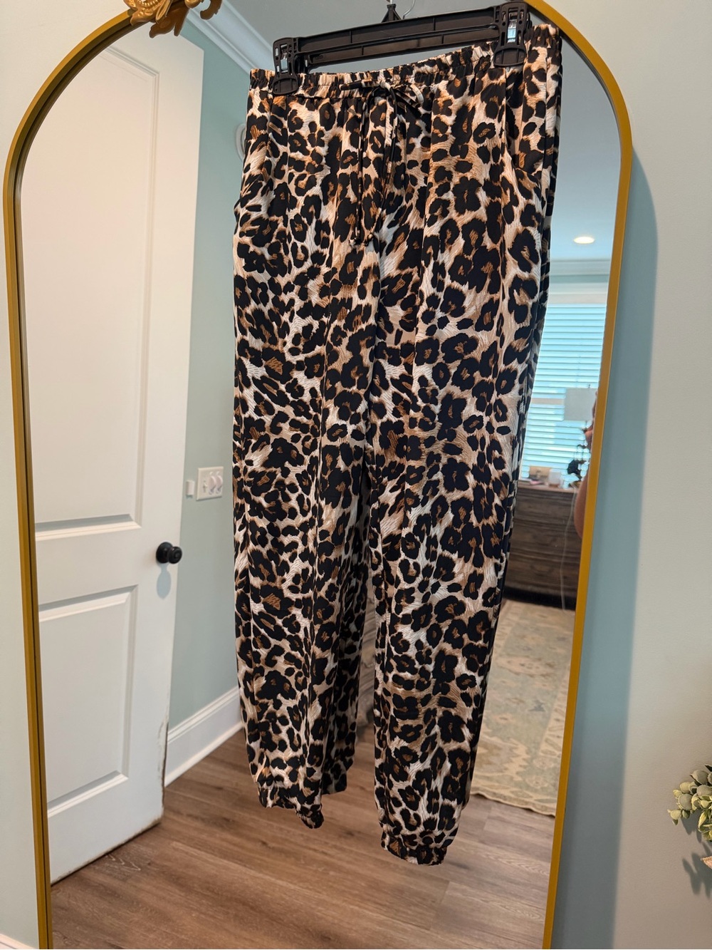 Karlie Leopard Print Jogger Pants - Brown & Black